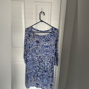 Lilly Pulitzer Blue and White Abstract Dress